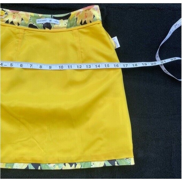 Peacebird Mini Skirt Sunflower Velvet Lined Hippie Boho Chinese Floral Small NEW - Picture 10 of 11